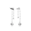 Dangle & Chandelier Silver String Of Beads Drop Earrings Clear CZ For Women Wedding Earring Original Jewelry Gift Bijoux BrincosDangle
