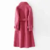 Autumn Winter Women Wool päls koreansk ny modeknappficka granuler Fårskjuvningsjacka damer Långtrockvatten H477 L220714