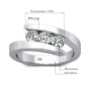 Szjinao 100% 925 Sterling Silver 03ct 3 Stones Engagement Moissanite Ring för kvinnor Kvinna Diamant Smycken med 3 certifikat