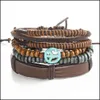 Charm armband charms casual smycken vintage justerbar wrap fl￤tad armband mtilayer l￤der droppleverans 2021 mjfashion dhxzu