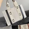 Borse da donna firmate di qualità 9A WOODY Tote Borsa shopping di lusso Borsa 3 misure Tela moda Lino Grandi borse da spiaggia da viaggio Borsa a tracolla Borsa a tracolla Portafogli