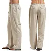 Linen Wide Men Pants Korean Trousers Oversize Linens Streetwear Male Spring Summer Pants Casual Men Clothing Sweatpants 220704