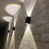 IP65 LED Wall Lamp Outdoor Waterproof Garden Lighting Aluminum AC86-265 Indoor Bedroom Living Room Stairs Wall Light Surface Mounted Porch Lights White Black