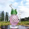 8 Inches Pink Pineapple Glass Bong Recycler Glass Water Bong Pipes Dab Rig Percolator Joint Tobacco Hookah OEM ODM 14mm Bowl US Warehouse