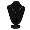 Kedjor 1pc kvinnor unika charmig ton bar cirkel lariat halsband chic y -formad guldfärgstil hänge1912034