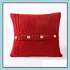 Pillow Case Bedding Supplies Home Textiles Garden Ll Knitted Er Decor European Crochet Button Sofa Dhgeh