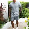 Sommer Männer Sport Anzug 2 Stück Polo Shorts Sets männer Übergroße Trainingsanzug Kleidung Retro Strand Stil T Shirts Männer anzug Shirts 220609