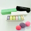 4 färger Macaron Box Cupcake Boxes Home Made Macarons Chocolate Carton Biscuit Muffin Case Retail Paper Packaging 20.3*5.3*5.3cm F0427