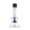 Elegant 7.6-Inch Blue Glass Bong: Rings Mouthpiece, Cric Ball Percolator, 14mm Female Joint