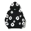 Three Dimensional Foaming Kapok Hoodie Printing Graffiti Men's and Women's brodered tröja