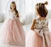 10 styles Adorable Dentelle Tulle Robes De Fille De Fleur Princesse Sheer Manches Longues Appliques Jewel Neck Toddler Birthday Party Robes Filles Pageant Wears