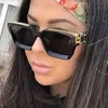 Personality sunglasses male millionaire European street snap INS web celebrity square sunglasses female Y220317