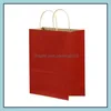 Packing Paper Office School Business Industrial Shop Bags Kraft Mtifunction High Quality Soft Colorf Bag With Handles Festival Gift Packag