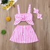 0 3y Summer Born Girl Girl Rose Rosa Rosa 2pcs Algodão Mangueira Tops Tutu Roupfits 220620