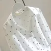 Vrouwen Blouses Shirts 1 stks/partij Wit Linnen Blouse Shirt Mode Vrouwen Tops En 2022 Herfst Vrouwelijke Polka Dot