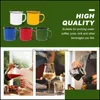 Tasses Drinkware Cuisine Bar à manger Maison Jardin 5pcs MTI-Fonctionnel Émail Vintage Petites tasses Assortiment Couleur Drop Livraison 2 Dhwsu