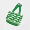 Bolsas de ombro de tricô casual Designer com bolsa de bolsa grande e de verão verde Bolsas de senhora da praia de senhora