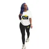 RETAIL 2022 Designer Leggings Set Women Tracksuits 2 Piece Set Printed T Shirt Short Sleeve Pants Suits Jogger Set Fashion Casual Clothing