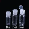 50st 5 ml - 100 ml plast PET Clear Flip Lotion Bottles Cosmetic Shampoo Prov Containers Travel Liquid Refillable Injekten 220726