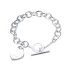 Bracelets de Couple avec pendentif en lettres de styliste célèbre, bijoux fins, cœur OT, bracelet à breloques en argent pour femmes, bijoux 280r