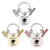 Keychains rostfritt stål Klass 2022 Graduation Keychain Souvenir Keyring Jewelry Gift Keychains Fier22