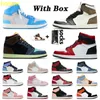 Jumpman University Blue 1 1s 하이 농구화 남성 여성 Pollen Fragment Bred Patent Unc Hyper Royal OFF DARK MOCHA UNC 화이트 시카고 브랜드 트레이너