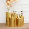 DHL Party Decoration 5pcs Gold Products Round Cylinder Cover Pedestal Display Art Decor Plinths Pillars For DIY Wedding Decorations Holiday