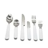 تسامي الفراغ أبيض الأطفال سكين شوكة ملعقة أدوات المائدة مجموعة من الفولاذ المقاوم للصدأ الفضة الأدوات المائدة المطبخ مجموعات عشاء الطفل