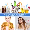 Silicone Straw Elbow Wide Stainless Steel Reusable Cover Soft Drink Tip for OD Straws Juice Coffee Milk Multicolor -6 8mm C0616G04