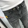 Fuliggine Classico Tutto-fiammifero Etichettatura attillata Gatto Baffi Piedi Sottili Jeans aderenti Maschile Primavera Estate Giovani Social People 220328