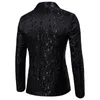 Preto jacquard bronzeamento floral blazer homens marca de luxo único botão terno jaqueta homens festa casamento palco traje homme 2xl 220812