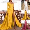 Casual Dresses Women Sexy High Slits Gown Dress Elegant Ladies One Shoulder Tail Banquet Evening Party Long Wedding Guest Maxi Robe