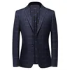 Herenpakken Blazers Brits stijl Vintage Plaid Blazer Men Casual Slim Fit Suit Jack Single Button Business Social Blazer Plus Maat 3xl HOMBRE 220826