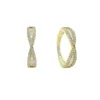 Pierścienie klastra złota Vermeil 925 Srebrny srebrny pierścień palca iskrząca Bling 5a Cubic Crisonia CZ Cross Band Ringscluster