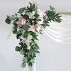 Künstliche weiße Blumen Hochzeit Bogen Hintergrund Dekor Blume Wand Tür Schwelle Blumen Kranz Wohnzimmer Party Anhänger Girlande