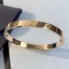 Love gold bangle gold plated 18 K 16-20 size with box with screwdriver official replica top quality luxury brand jewelry premium gifts couple bracelet