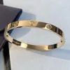 Love Gold Bangle AU 750 18 K FADE 16-21 Storlek med låda med skruvmejsel Officiell replika Toppkvalitet Lyxvarumärken Pre247d