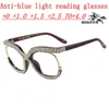 Okulary przeciwsłoneczne 2022 Rhinestone vintage punkowy styl kwadratowy metalowy metalowy oko oko do czytania szklanki dla kobiet NX