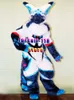 Fursuit Langharige Husky Dog Fox Wolf Mascotte Kostuum Bont Cartoon Karakter Pop Halloween Party Cartoon Set Schoen # 228