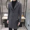 Herr ullblandningar 2021 Spring Autumn Overcoat Men's Thick Trench Coat Men Long Casual Coats Lapel Collar Plus Asian Size M-5XL1 T220810