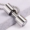 Male Sports Pendant Necklace Stylish Dumbbell Necklace Fashion Titanium steel Jewelry gift