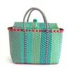 Вечерние сумки Цвет Женщины прочные плетения пляжные сумки для плетения ковша повседневные сумки для соломенной пластиковой плетеной рубеж