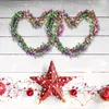 크리스마스 장식 금색 녹색 빨간 스타 화환 틴셀 스타 브레이스 와이어 트리 장식 화환 웨딩 파티 accessorychristmas