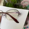 Moda de óculos de sol Fixo Japão Marca Mulheres Metal Spectacles Reading/Myopia/Violet Half Rim Ovalfashion