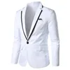 Chaqueta delgada para hombre, chaqueta de traje informal de negocios, chaqueta de un botón para novio de boda, 220527