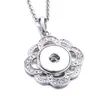 Nowy naszyjnik z guzikiem Snap Button 18 mm metalowe guziki biżuterii Rhinestone Flower Sowa Snap Naszyjnik