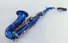 Ny blå 991 B-platt krökt sopran saxofon jazzinstrument guldpläterad nyckelytan bleknar inte professionell saxosopran