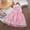Bear Leader Casual Girls Princess Dresses 2022 Summer New Children's Clothing Cute Futterfly Lace Bow Dress Sweet Baby Costume G220518