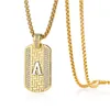 Nouvelle mode Micro Pave Gold Nameplate Colliers Populaire Initial Alphabet Colliers Bijoux