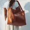 Sacs de soirée sacs à main de luxe pour femmes Vintage huile cire cuir épaule pour femmes dames mode grande capacité Shopper sacs fourre-tout 2022E